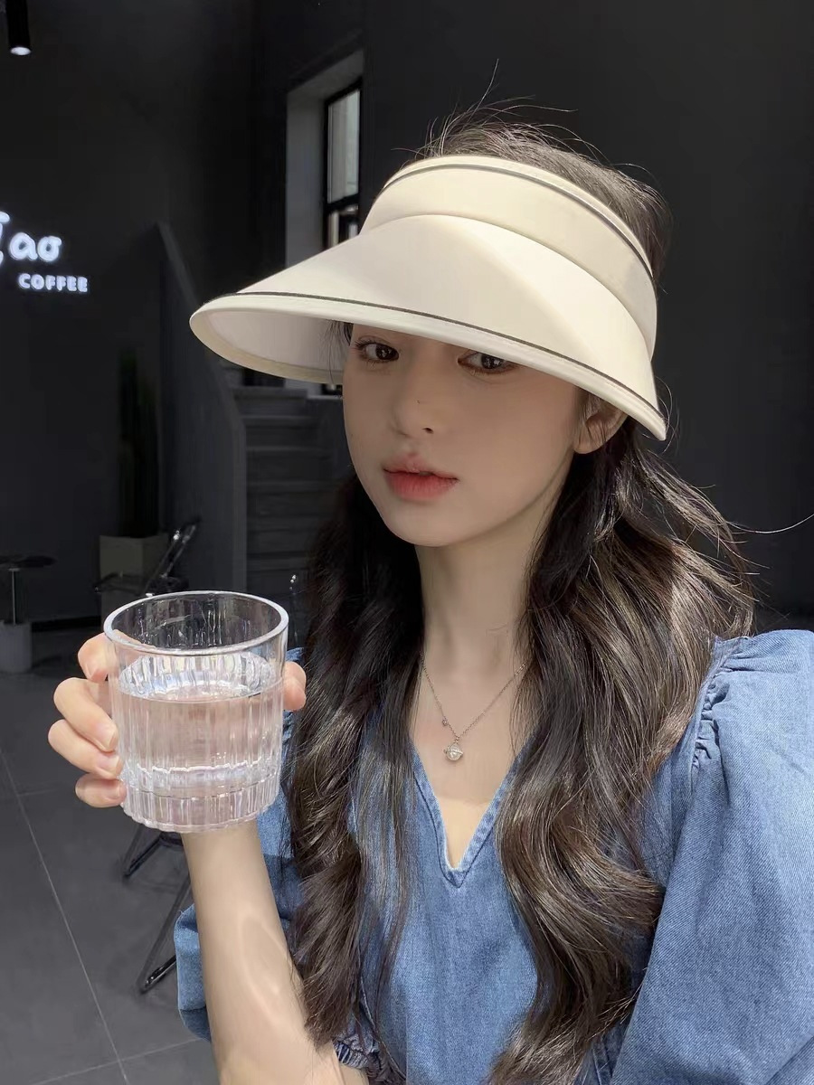 网红大帽檐防紫外线遮脸遮阳帽户外太阳帽子夏季新款空顶防晒帽女详情16