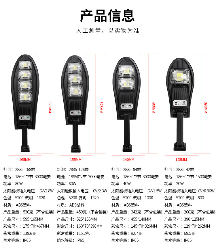 New solar street lamps, human-sensing road lamps, and LED integrated lighting lamps for outdoor courtyards in new rural areas pic 13