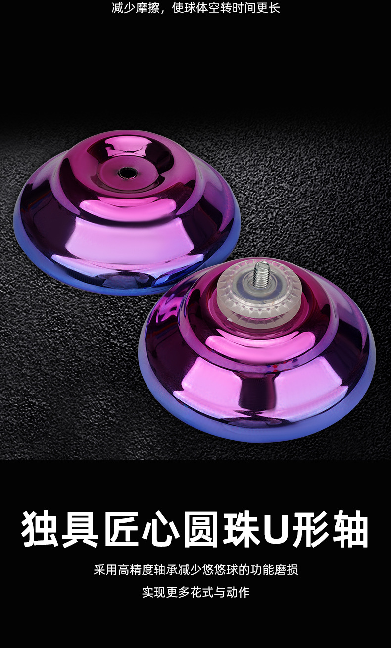 厂家直销合金金属悠悠球儿童发光溜溜球竞技yoyo死睡眠活睡眠玩具详情9