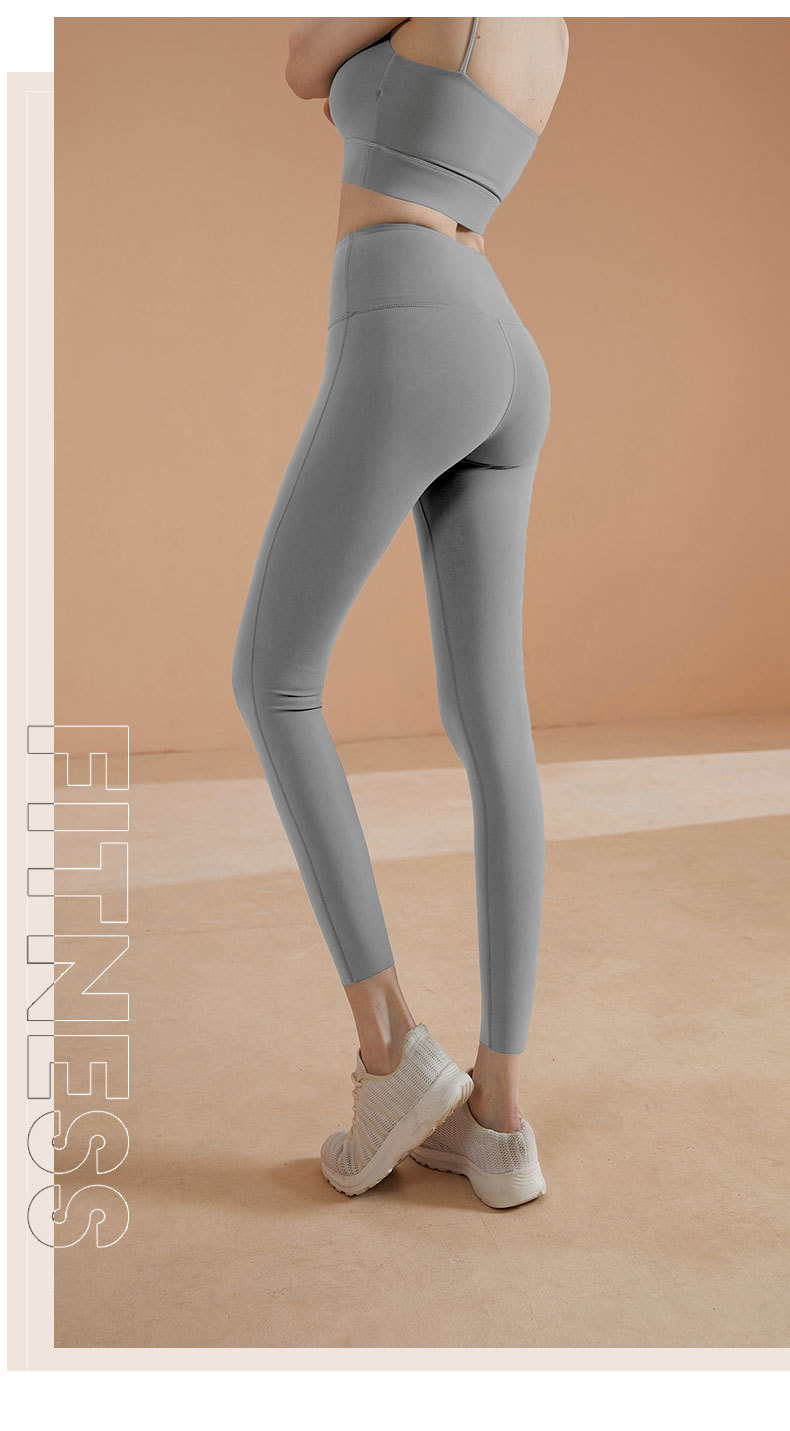 Autumn and winter Lycra nude yoga pants for women, tight height waists, elastic peach hips, lulu original factory running and fitness wear pic 43