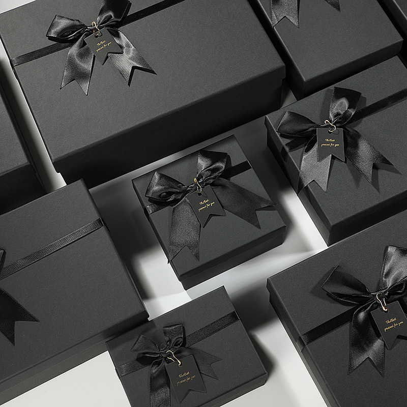 Black gift box, empty box, wholesale gift box, birthday souvenir gift box, present box, super large and high-end gift packaging box pic 3