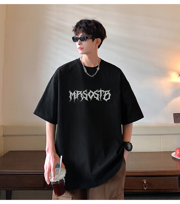 Camiseta de manga corta americana de algodón pesado hombre 2024 nuevo verano hombre retro country trend oversize pic 14