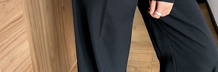 黑色西装裤女春秋新款韩版休闲直筒垂感宽松阔腿裤高腰显瘦长裤潮详情24