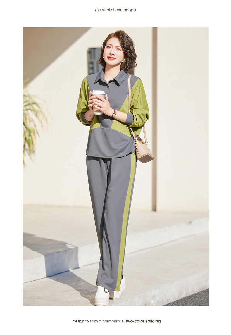 中年妈妈装2023新款运动服套装中老年女春秋款时尚休闲卫衣两件套详情13