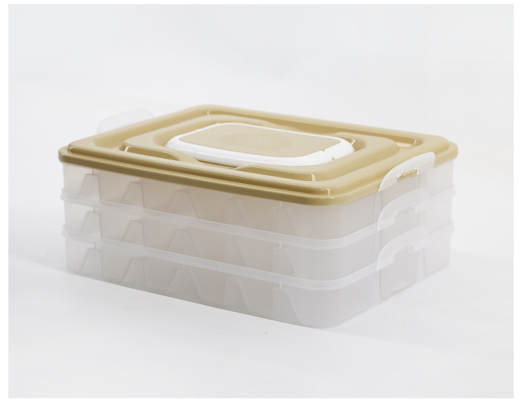 Household refrigerator fresh-keeping box, dumpling and wonton storage box, new color frozen dumplings, multi-layer quick-frozen and frozen dumpling tray pic 13