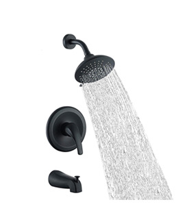 Todo el cobre comercio exterior fábrica de ducha de montaje oscuro juego de ducha de baño para uso doméstico hotel juego completo de ducha presurizada al por mayor pic 5