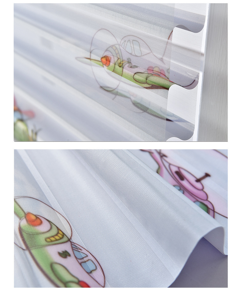 Wholesale finished products of new bathroom, living room and bedroom cartoon blackout blinds, waterproof and dustproof soft gauze curtains pic 11