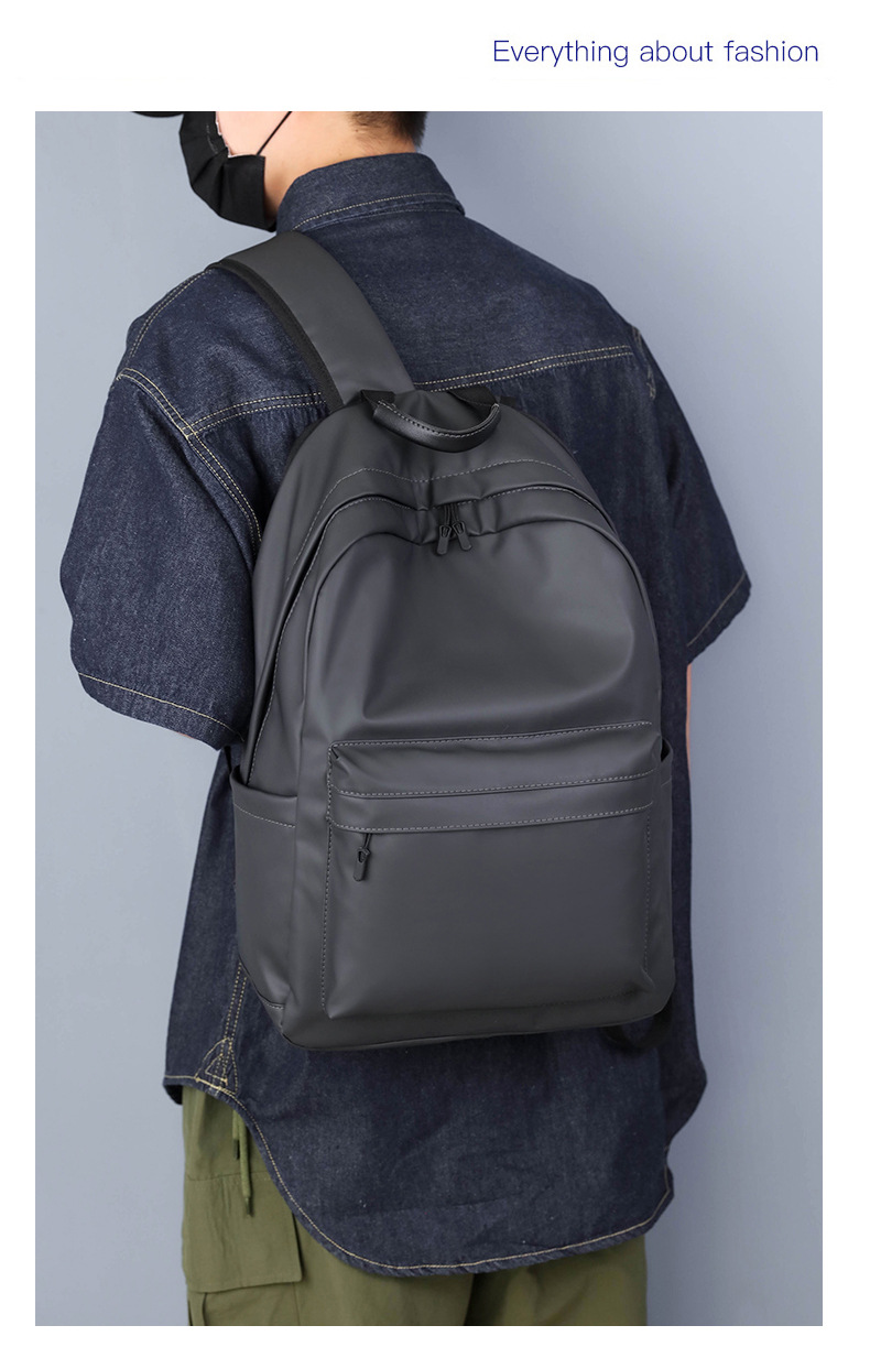 新款时尚潮流双肩包黑色大学生书包休闲大容量男士旅行电脑背包详情17