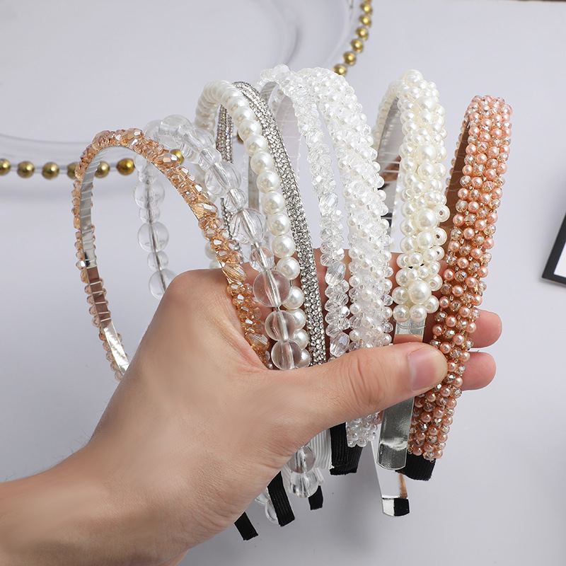 Korean-style hair bands, popular forest-themed girl headbands, InS-style pearl rhinestone hair bands and headwear manufacturers wholesale domestic self-owned other hair accessories pic 4