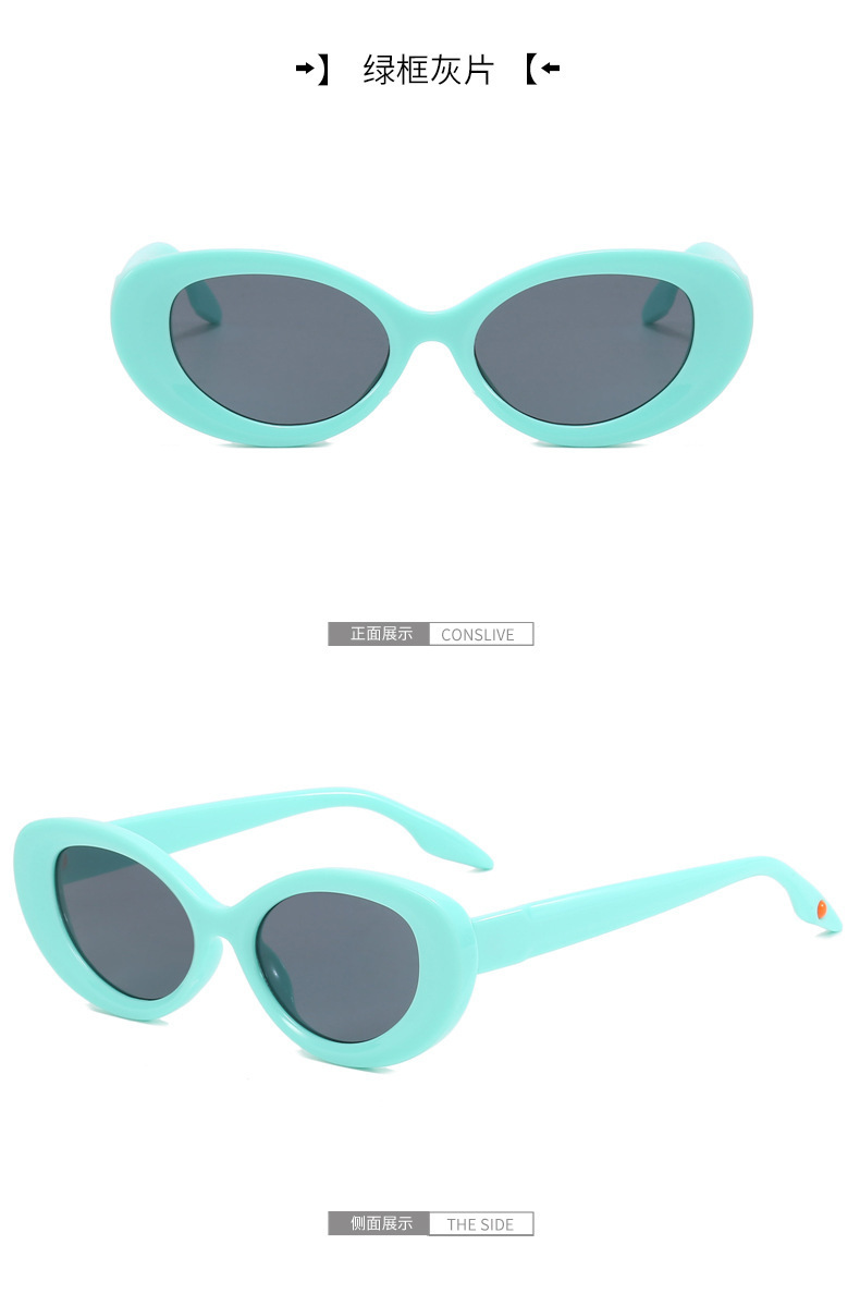 欧美跨境 新款2302椭圆小框太阳镜 时尚潮流PC框太阳眼镜网红墨镜详情9