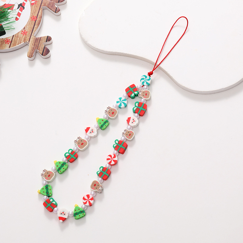 New Christmas series mobile phone chain, Santa Claus beaded short Christmas tree pendant, wrist strap anti-loss chain pic 10
