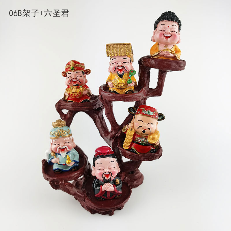 卡通财神五福财神摆件家居装饰中式商务礼品五圣君摆件财神摆设详情17