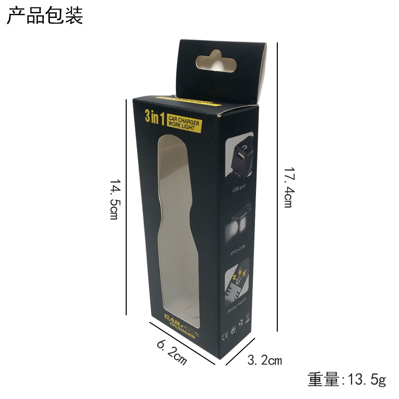 New high-intensity flashlight COB work light, aluminum alloy car charging with charging port, magnetic maintenance light pic 10