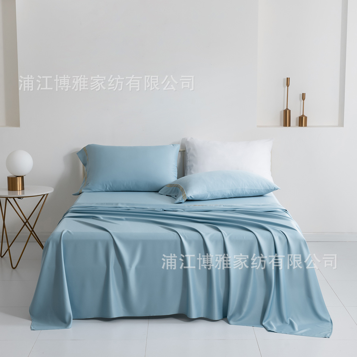 Cross-border exclusive Amazon bedding products, frosted solid color four-piece sets, simple quilt covers, bed sheets and bed caps, factory wholesale pic 8