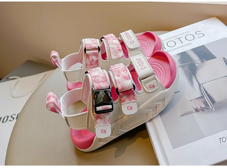 儿童运动凉鞋2024夏季新款男童防滑包头沙滩鞋迷彩软底女童休闲鞋详情30