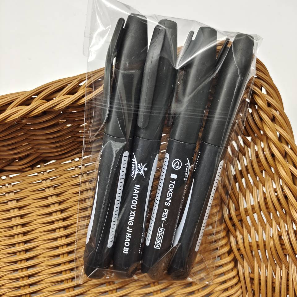 4 marker pens in a bag: large large-headed pen, black ink-filled large-headed pen, blue and red oil-based express logistics pen pic 15