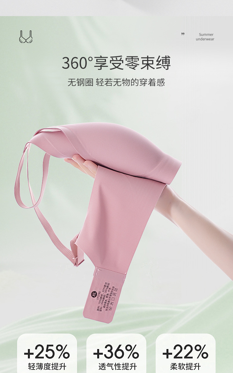 调整型无钢圈透气聚拢小胸收副乳无痕汕头内衣薄款夏季美背文胸女详情18