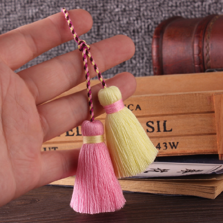 New color-offset double-ended cotton thread tassel handcrafted clothing, cheongsam with lapel button and Chinese-style classical tassel pendant pic 38