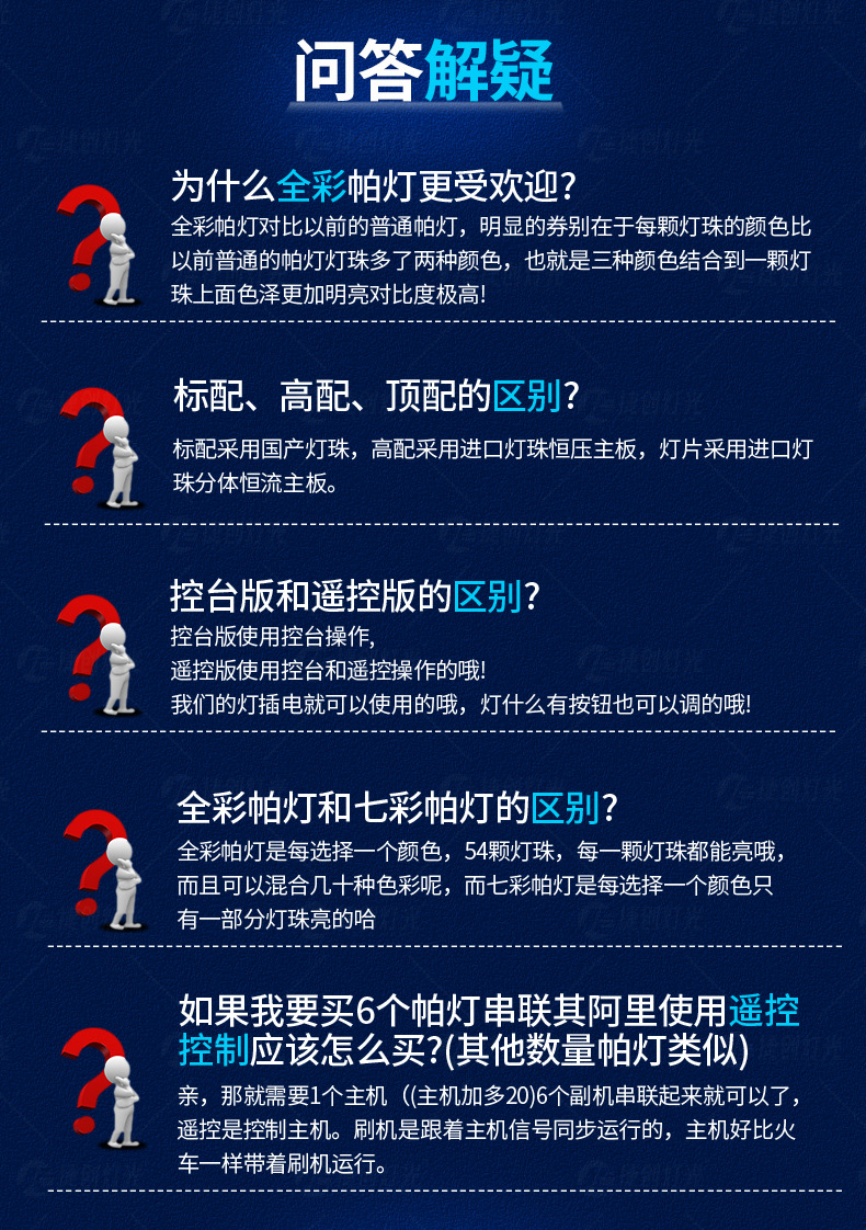 54颗3w帕灯全彩led染色灯婚庆舞蹈室七彩补光氛围灯酒吧舞台灯光详情25