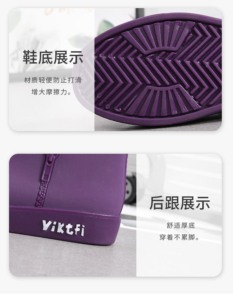 一件代发新款雨水鞋女四季时尚低帮厨房防滑中加厚加棉绒雪地靴详情6
