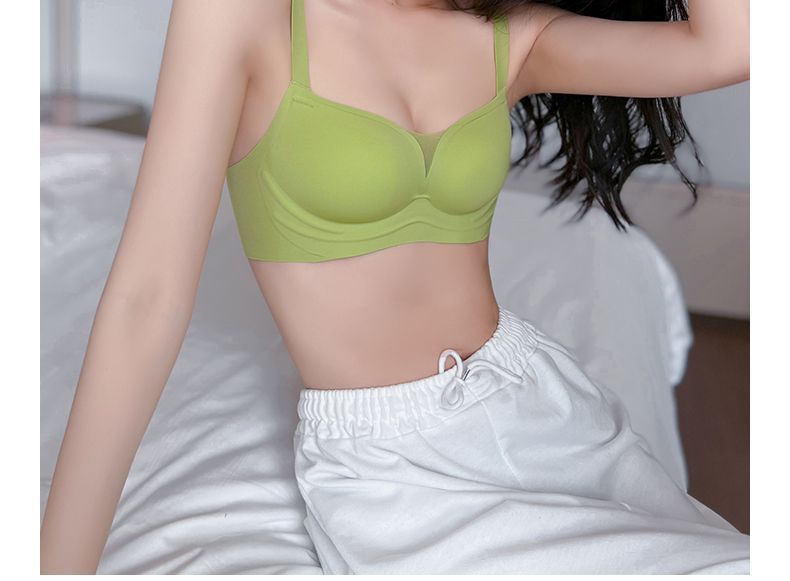 舒适无痕内衣女聚拢小胸无钢圈上托软支撑收副乳女士薄款运动文胸详情32