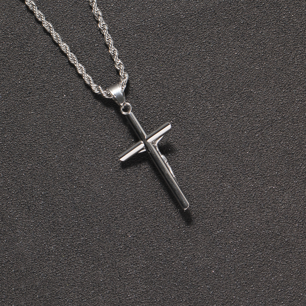 Hip-hop necklace, cross personality pendant, cross-border necklace, trendy couple necklace accessory pic 6