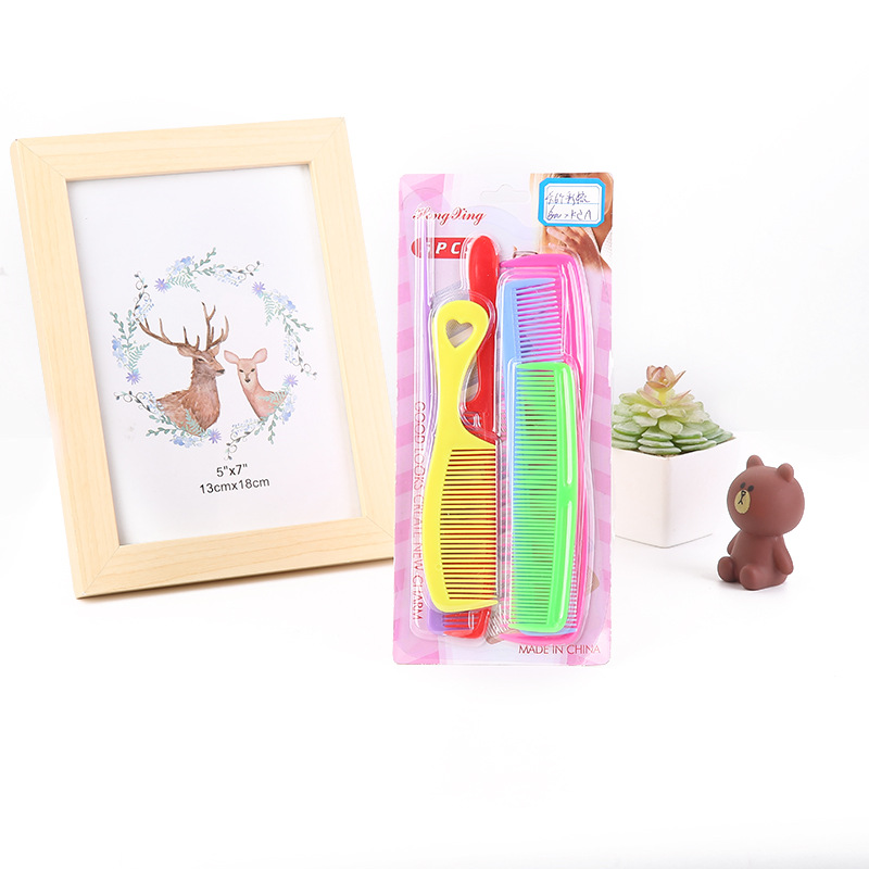 Wholesale 6-piece sets of colored combs, plastic combs, hair combs, pointed tail combs and flat combs are on sale at 2 yuan pic 2
