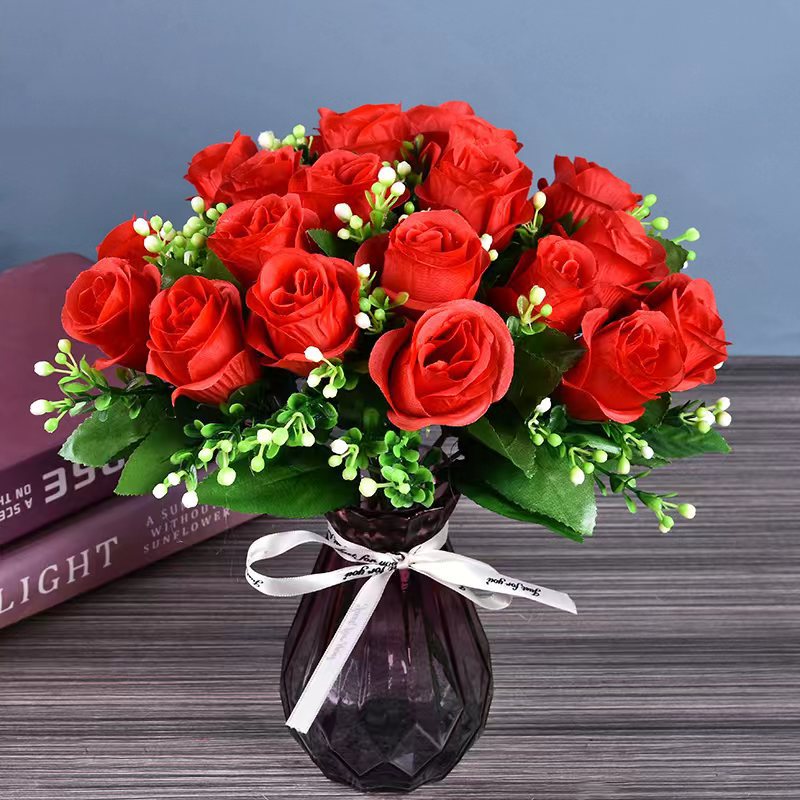 客厅工艺品摆设塑料假花仿真干花束装饰盆栽餐桌绢花茶几摆件花艺详情18