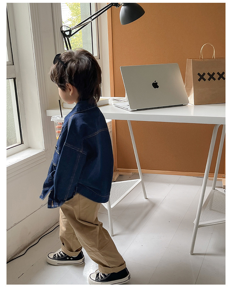 儿童外套2023童酷春季新款男女童韩版牛仔外套宝宝洋气短款上衣潮详情17