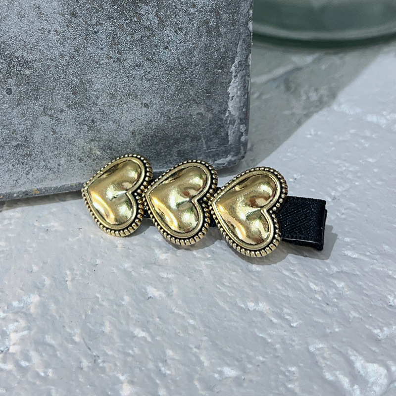 老板哥新款家复古金币爱心珍珠对夹韩日原创设计女子小众风格气质详情6