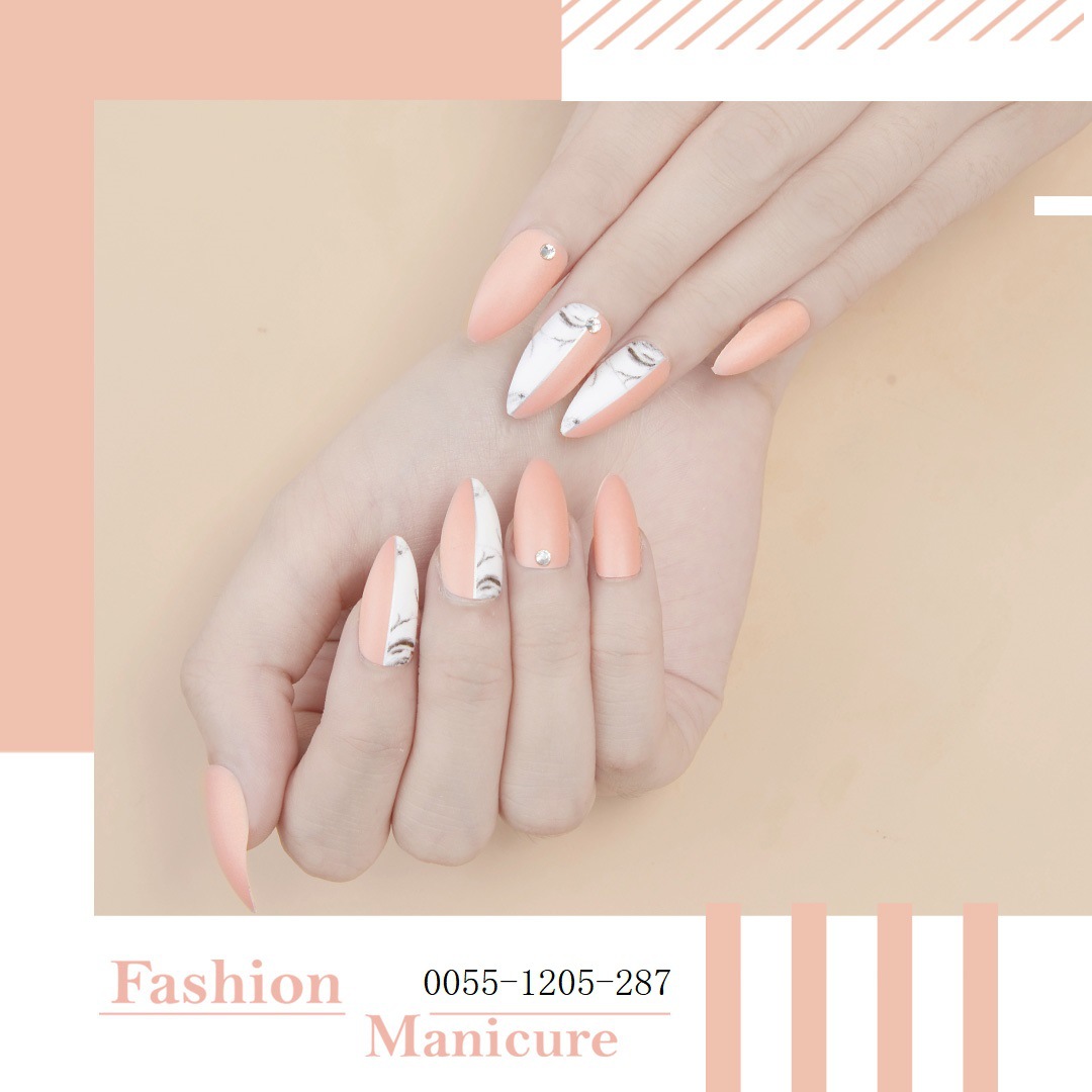 Finished nail art products, false nail patches, European and American long pointed nail pieces, ballet nail art sequins, jelly glue, good adhesion, 24 pieces custom-made pic 33