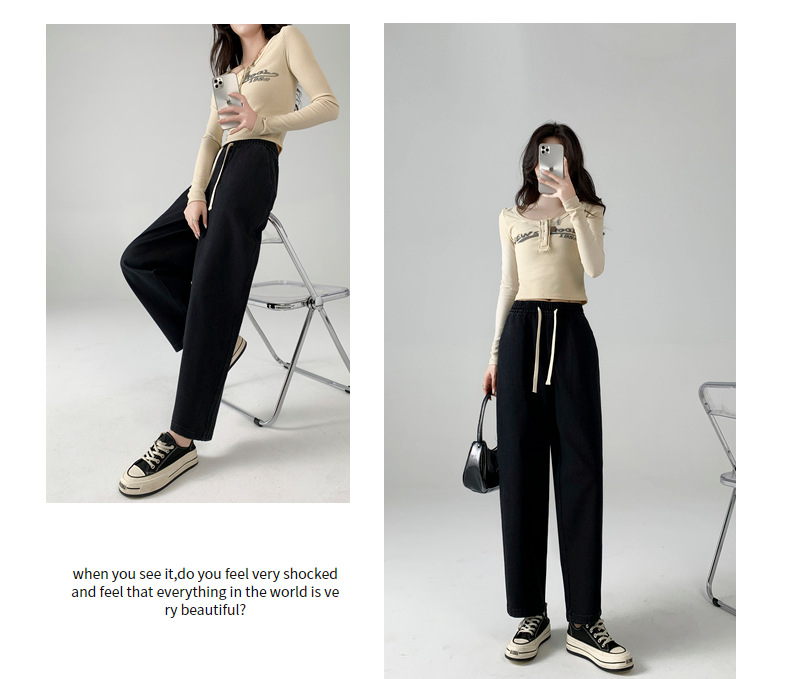 梨形身材遮肉神裤秋冬女新纯棉牛仔哈伦休闲女裤子详情22