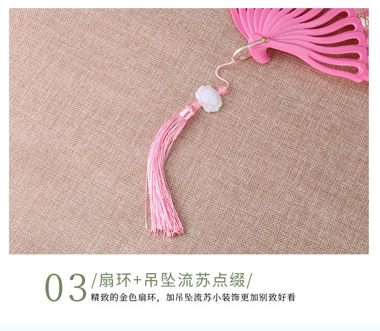 扇子古风小花玫瑰旗袍汉服折扇舞蹈扇女士扇网红扇一件代发批发详情9