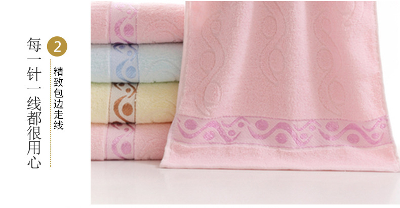 Striped towel manufacturer wholesale pure cotton absorbent plain jacquard soft face towel, daily gift embroidered logo pic 14