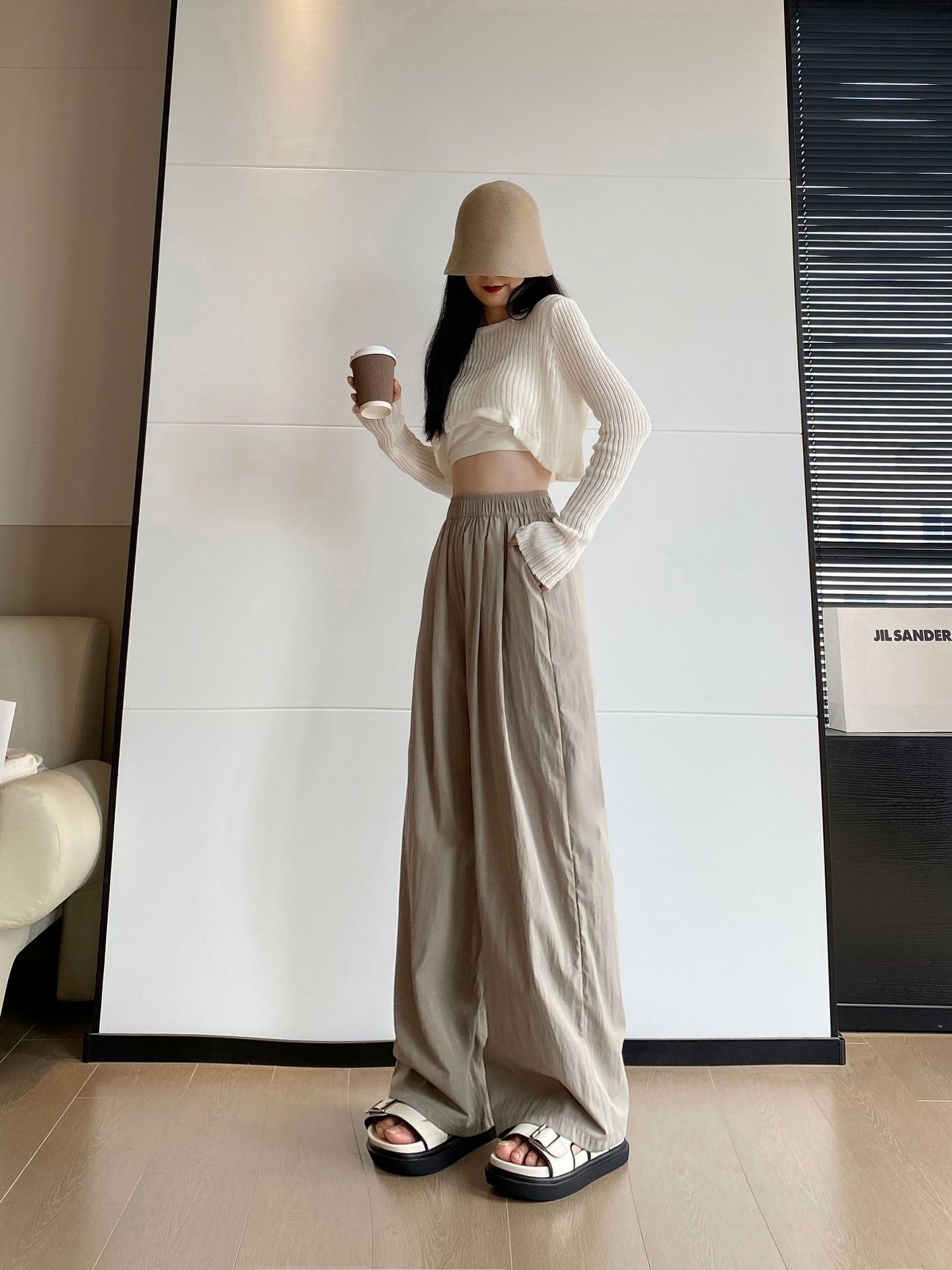 休闲裤女夏季新款高腰裤子显瘦速干大码清凉阔腿裤韩版百搭山本裤详情24