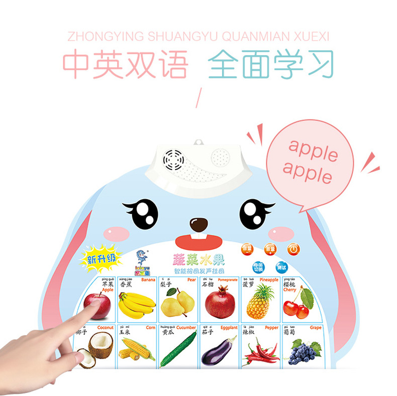 Pinyin sound rabbit wall pictures, baby cognitive enlightenment early education sound toys for boys, girls and infants wholesale pic 6