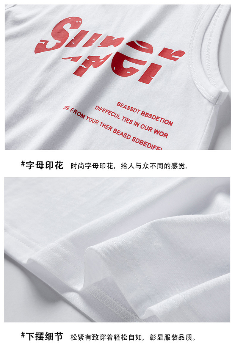 【一件代发】2023夏季新款男士连帽无袖背心韩版纯棉经典百搭坎肩详情20