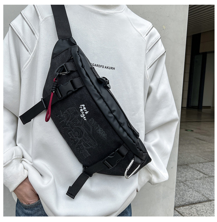 骑行包男士健身休闲斜挎胸包时尚潮流户外旅行小物袋机能便携腰包详情12