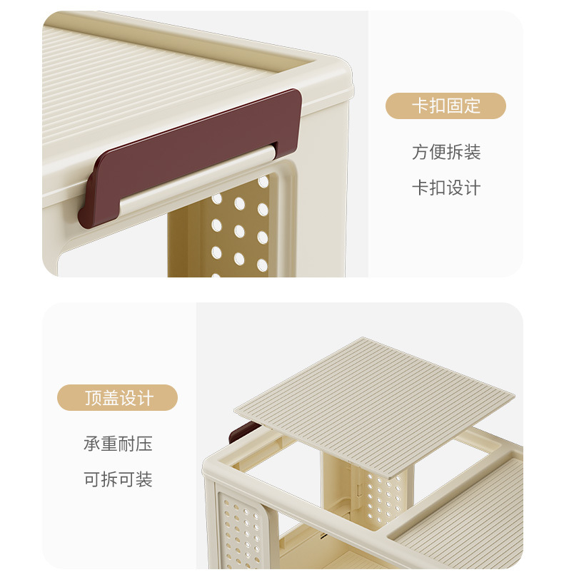 可折叠零食置物架家用可移动小推车客厅多层收纳柜卧室落地收纳架详情19