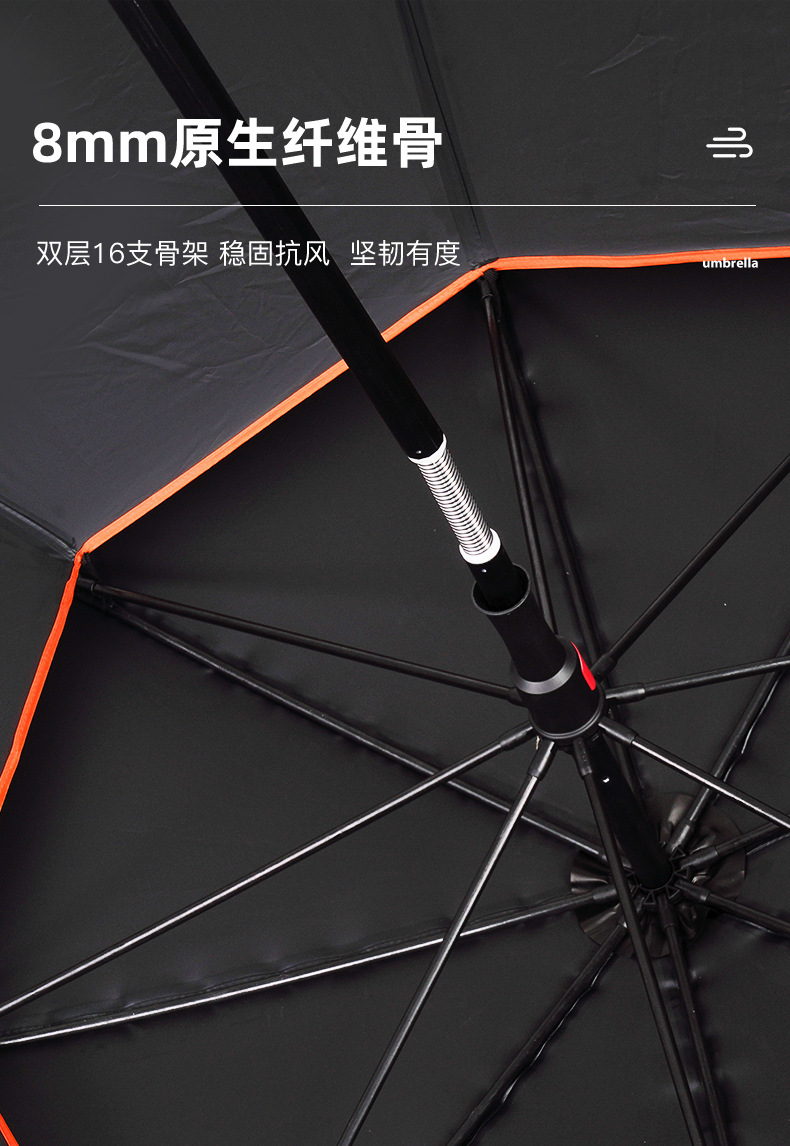 佳钓尼伏魔钓鱼扣花伞拐杖款钓鱼伞万向大钓伞手杖雨伞防暴雨详情16