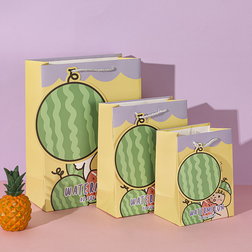 现货批发卡通款蝴蝶结白卡彩印覆亚膜礼品包装袋手提袋礼品纸袋详情12