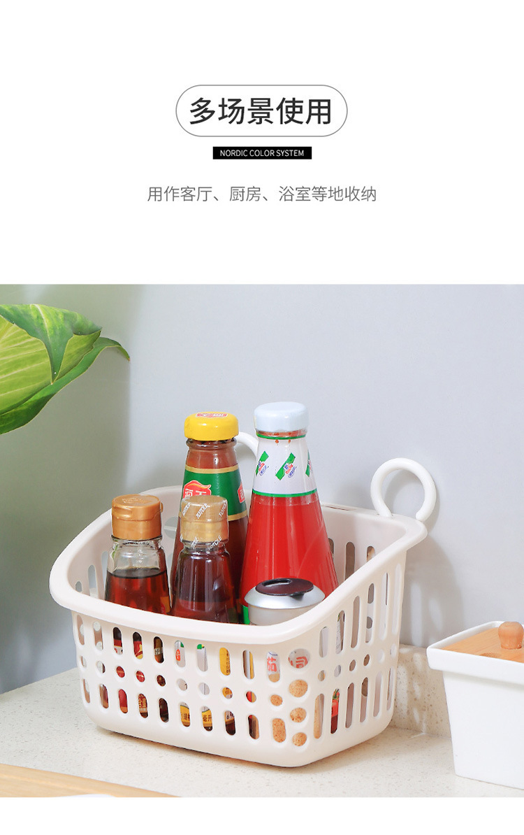 Wholesale of water-draining hanging storage baskets, bathroom storage baskets with hooks, small baskets, sundries storage baskets, and plastic baskets pic 8