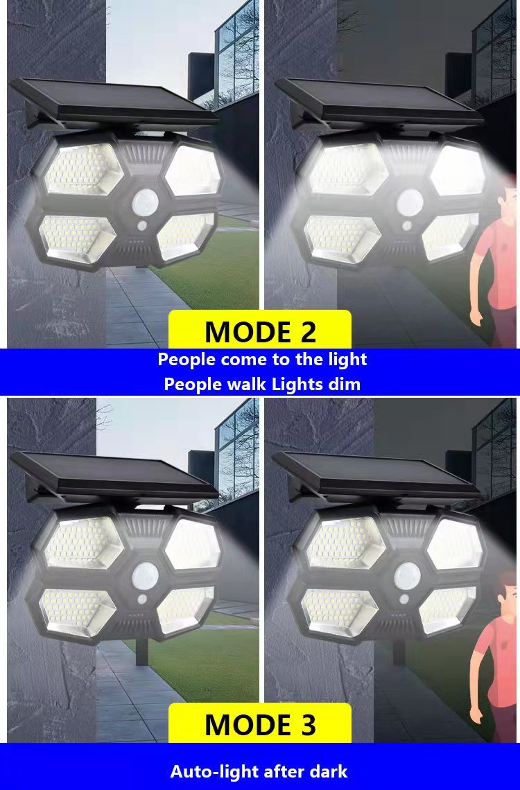 Cross-border new solar human body sensor wall lamp, outdoor split garden lamp 180COB, outdoor fence landscape lamp pic 15