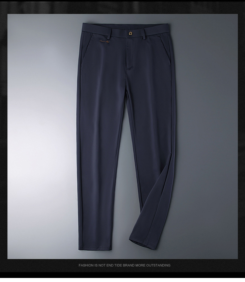 High-end business casual pants for men 2022 autumn and winter, thickened long pants, youth straight, elastic, wrinkle-free and drape dress pants pic 24