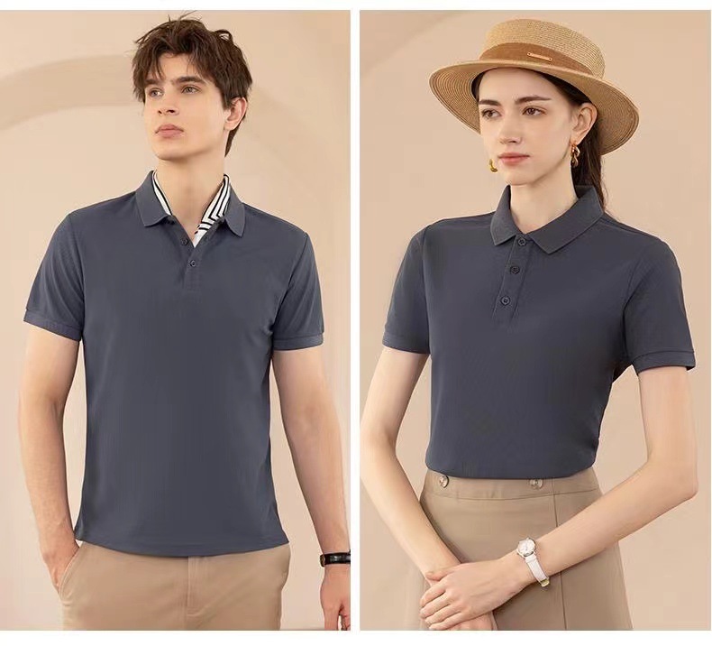 Solid-color POLO shirts, custom-printed work clothes, lapel short-sleeved T-shirts, group uniforms, work clothes, company uniforms, embroidery pic 32