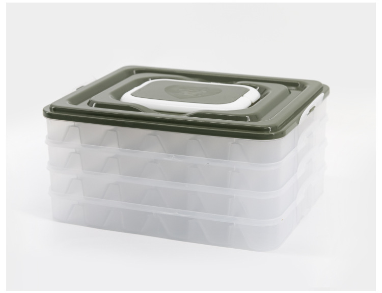 Household refrigerator fresh-keeping box, dumpling and wonton storage box, new color frozen dumplings, multi-layer quick-frozen and frozen dumpling tray pic 11