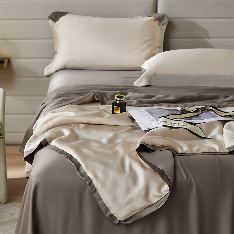 高端120支天丝夏凉被四件套夏季薄被子可水洗冰丝夏被真丝空调被.详情4