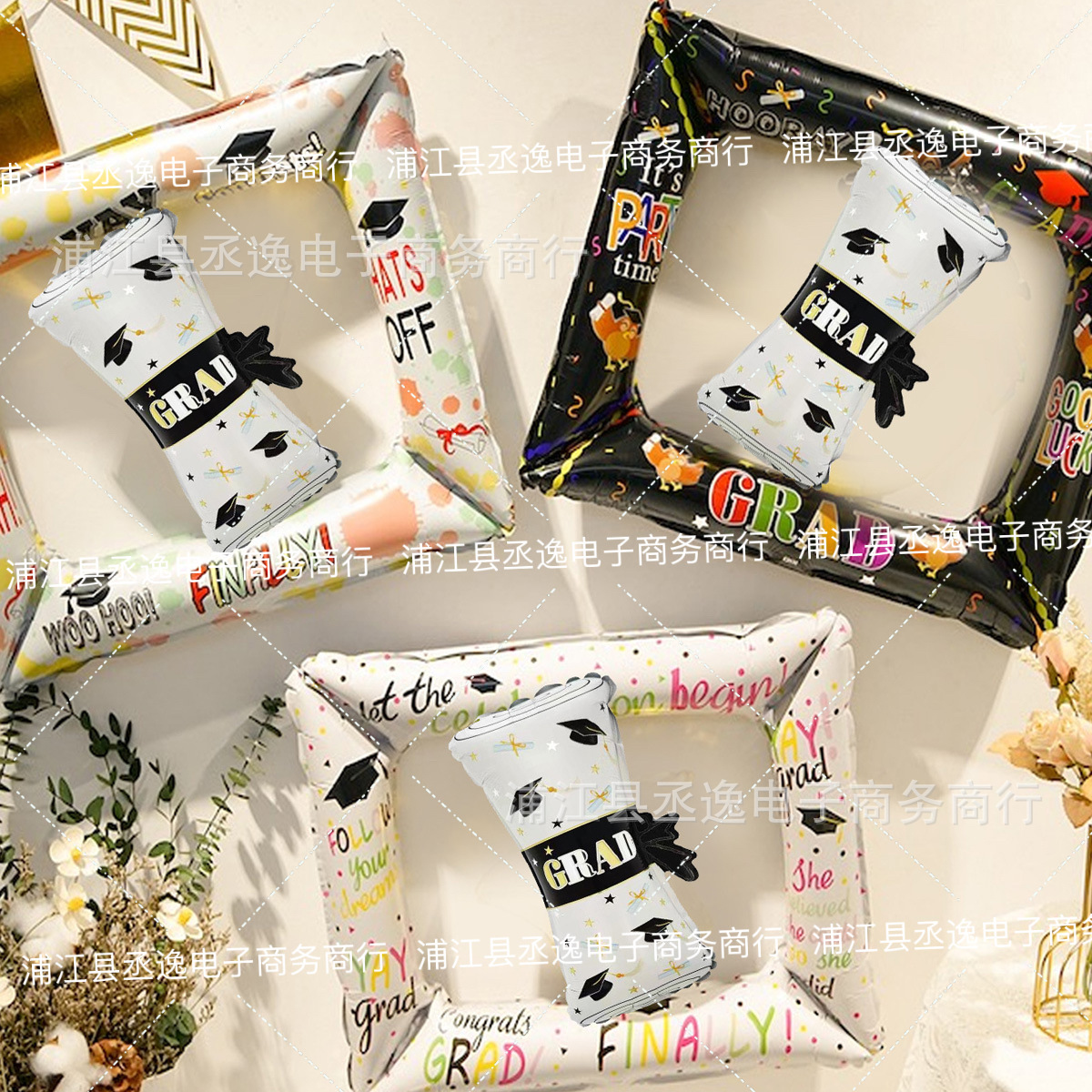 Cross-border aluminum film balloon photo frame package, graduation season doctoral student party decoration and arrangement pic 3