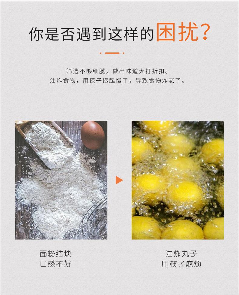 不锈钢厨房尖耳油格过滤网漏勺豆浆捞面勺油炸滤油网火锅打沫勺详情3