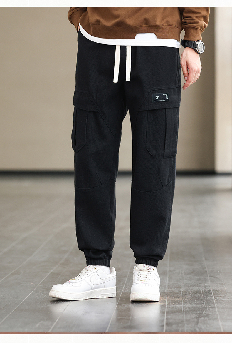 Pantalones de carga hombres 2023 nuevo otoño marca de moda juvenil holgada versátil pies de túnica para hombres tamaño grande pantalones casuales para hombres pic 37